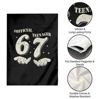 Funny 13th Birthday Official Teenager Garden Flag Viral Meme Six Seven 6 7 Hands 13 Years Old Boys Kids