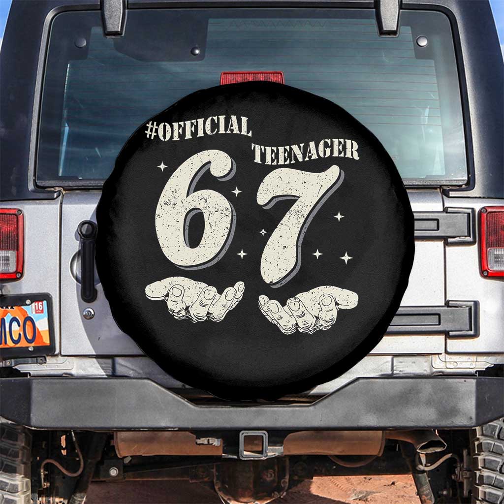 Funny 13th Birthday Official Teenager Spare Tire Cover Viral Meme Six Seven 6 7 Hands 13 Years Old Boys Kids