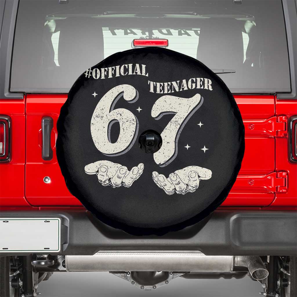 Funny 13th Birthday Official Teenager Spare Tire Cover Viral Meme Six Seven 6 7 Hands 13 Years Old Boys Kids