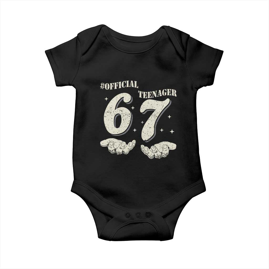 Funny 13th Birthday Official Teenager Baby Onesie Viral Meme Six Seven 6 7 Hands 13 Years Old Boys Kids
