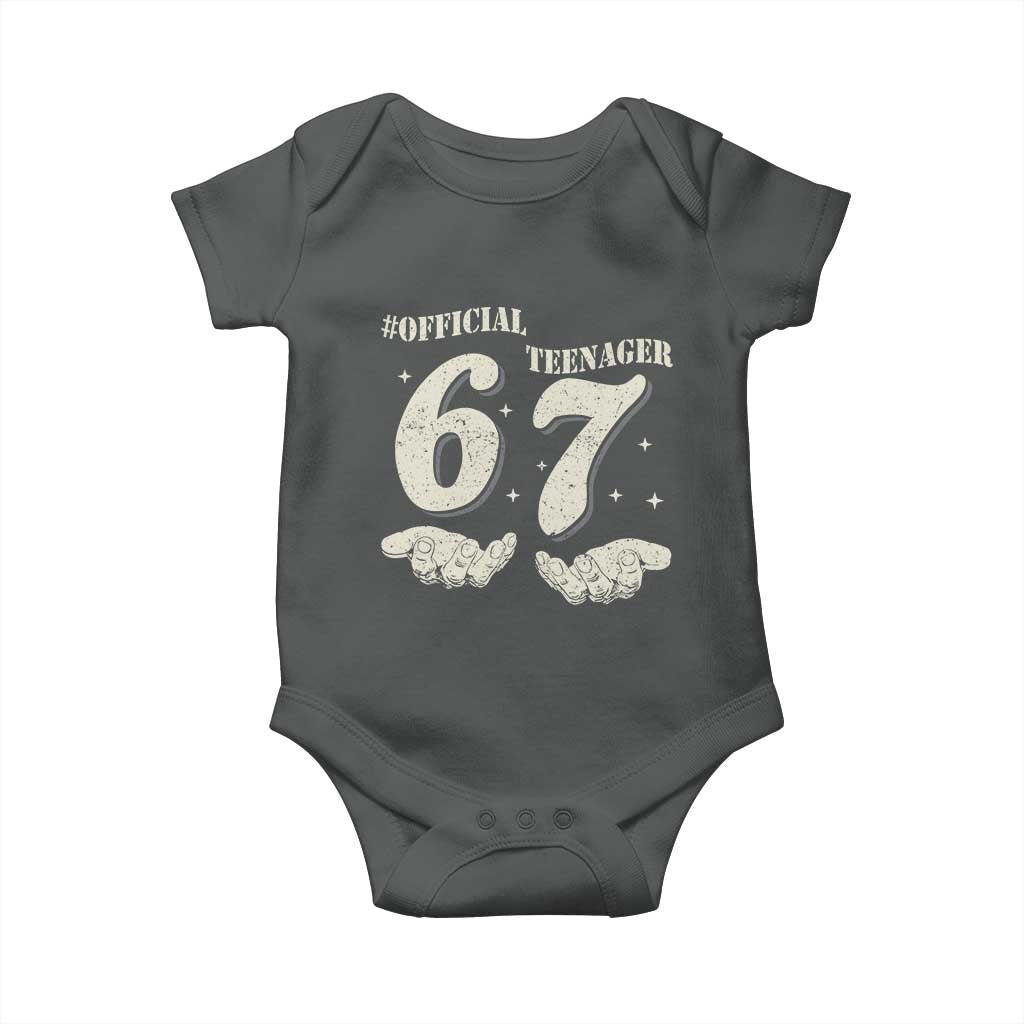 Funny 13th Birthday Official Teenager Baby Onesie Viral Meme Six Seven 6 7 Hands 13 Years Old Boys Kids