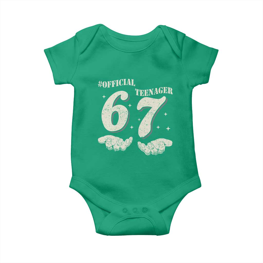Funny 13th Birthday Official Teenager Baby Onesie Viral Meme Six Seven 6 7 Hands 13 Years Old Boys Kids