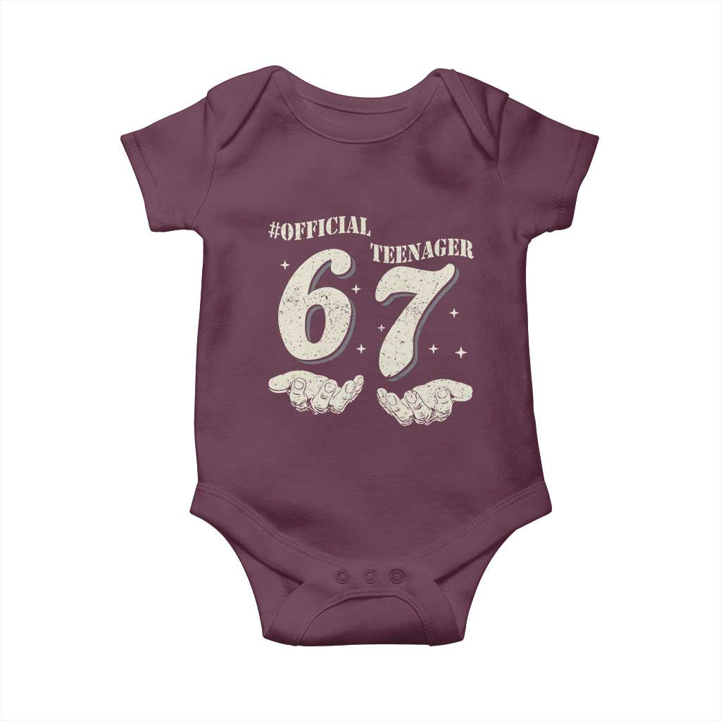 Funny 13th Birthday Official Teenager Baby Onesie Viral Meme Six Seven 6 7 Hands 13 Years Old Boys Kids