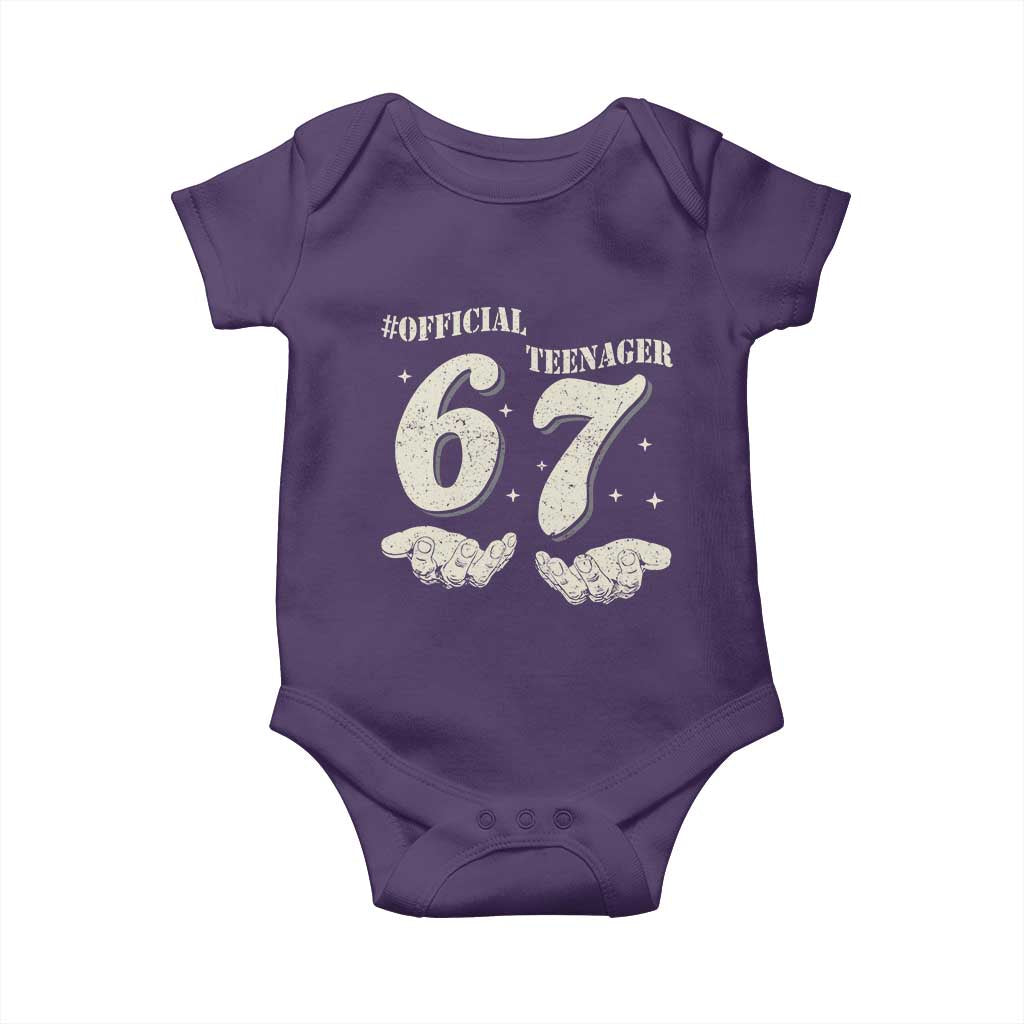 Funny 13th Birthday Official Teenager Baby Onesie Viral Meme Six Seven 6 7 Hands 13 Years Old Boys Kids