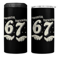 Funny 13th Birthday Official Teenager 4 in 1 Can Cooler Tumbler Viral Meme Six Seven 6 7 Hands 13 Years Old Boys Kids