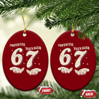 Funny 13th Birthday Official Teenager Ceramic Ornament Viral Meme Six Seven 6 7 Hands 13 Years Old Boys Kids