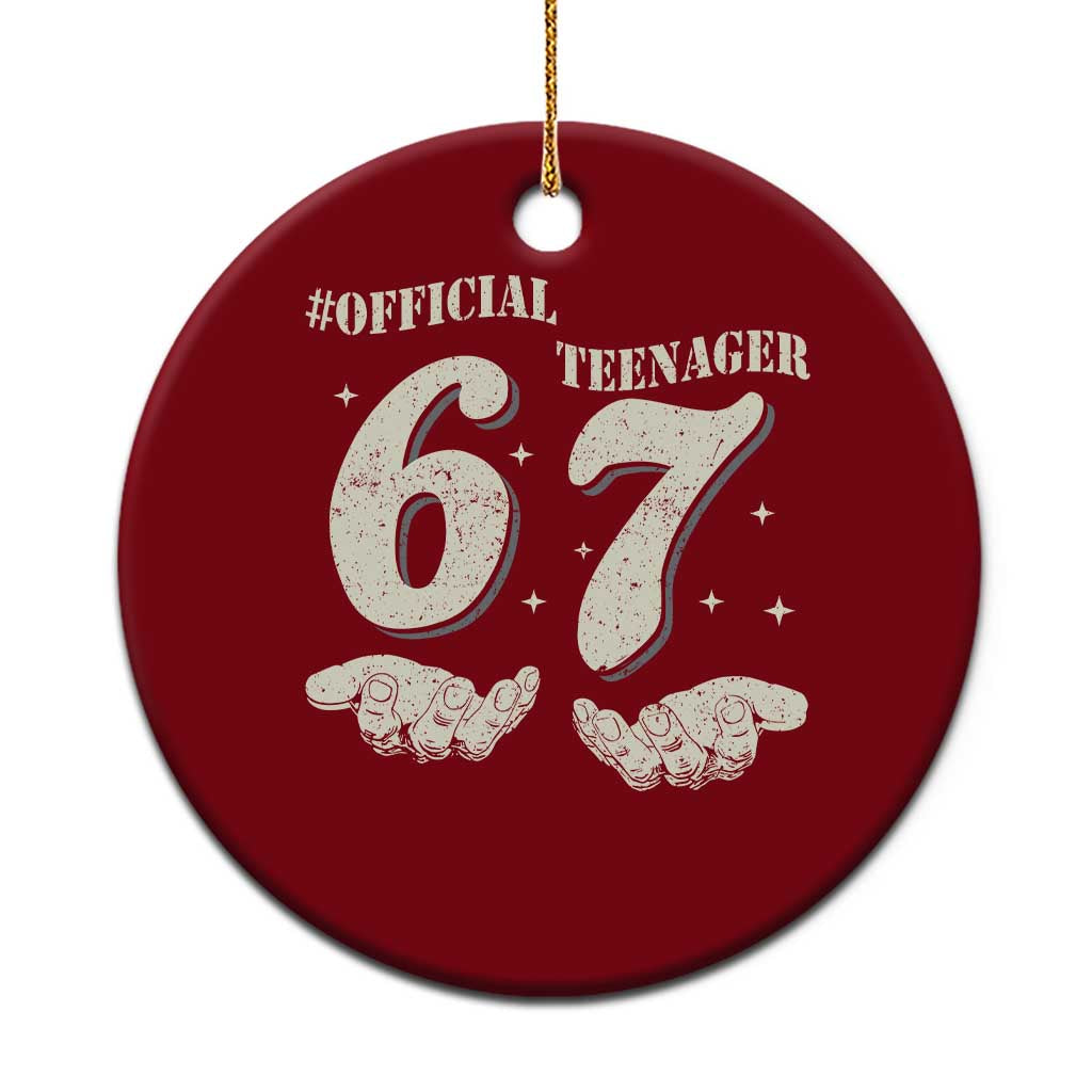 Funny 13th Birthday Official Teenager Ceramic Ornament Viral Meme Six Seven 6 7 Hands 13 Years Old Boys Kids
