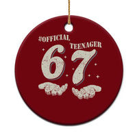 Funny 13th Birthday Official Teenager Ceramic Ornament Viral Meme Six Seven 6 7 Hands 13 Years Old Boys Kids