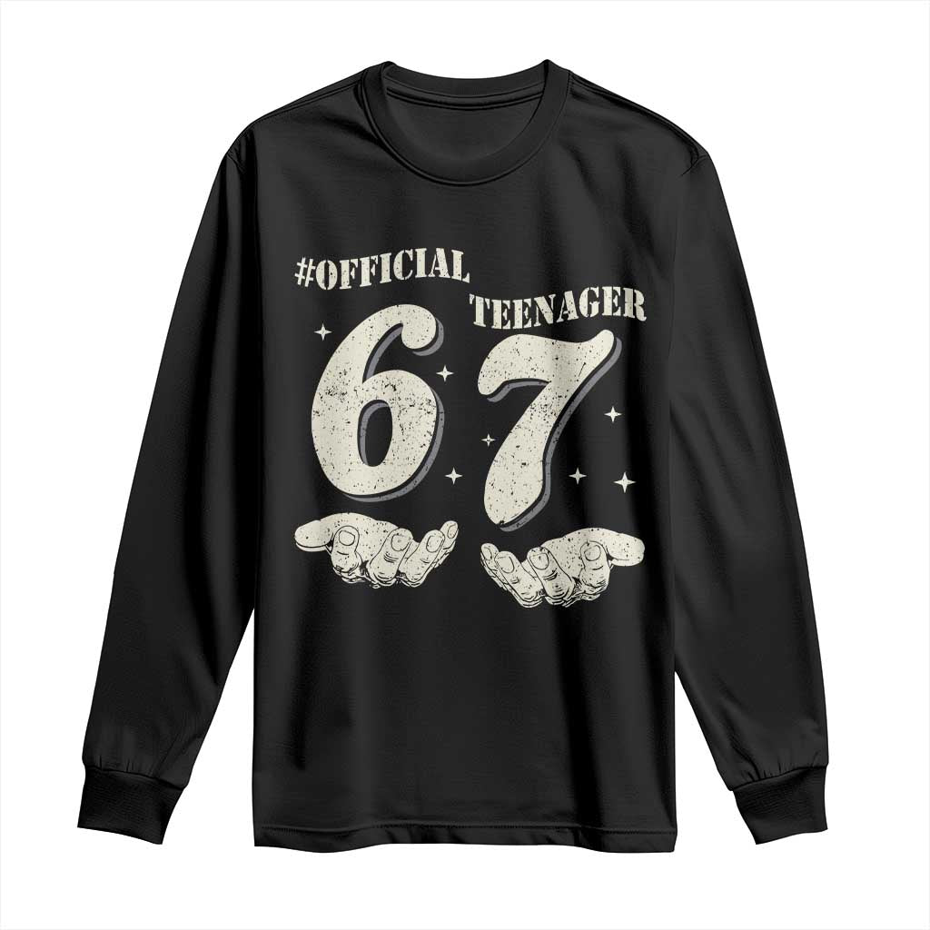 Funny 13th Birthday Official Teenager Long Sleeve Shirt Viral Meme Six Seven 6 7 Hands 13 Years Old Boys Kids