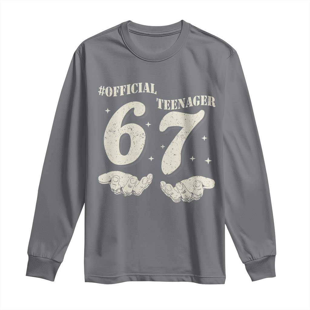Funny 13th Birthday Official Teenager Long Sleeve Shirt Viral Meme Six Seven 6 7 Hands 13 Years Old Boys Kids