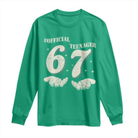 Funny 13th Birthday Official Teenager Long Sleeve Shirt Viral Meme Six Seven 6 7 Hands 13 Years Old Boys Kids