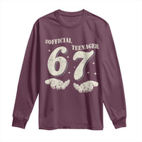 Funny 13th Birthday Official Teenager Long Sleeve Shirt Viral Meme Six Seven 6 7 Hands 13 Years Old Boys Kids