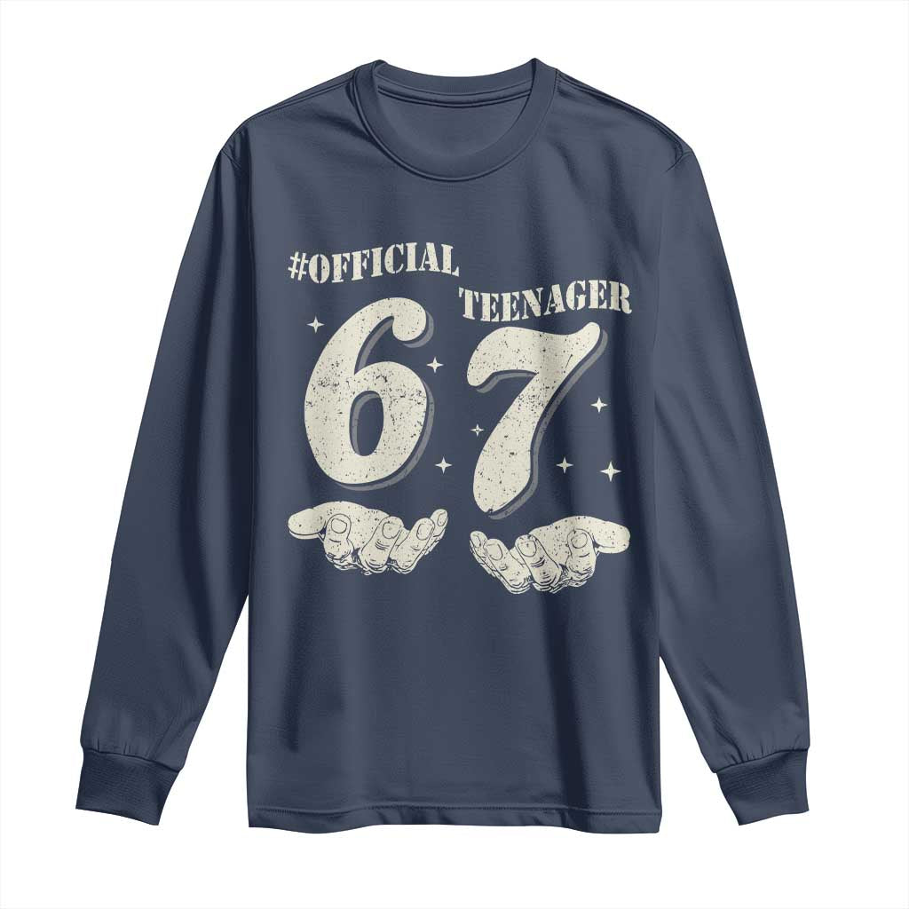 Funny 13th Birthday Official Teenager Long Sleeve Shirt Viral Meme Six Seven 6 7 Hands 13 Years Old Boys Kids