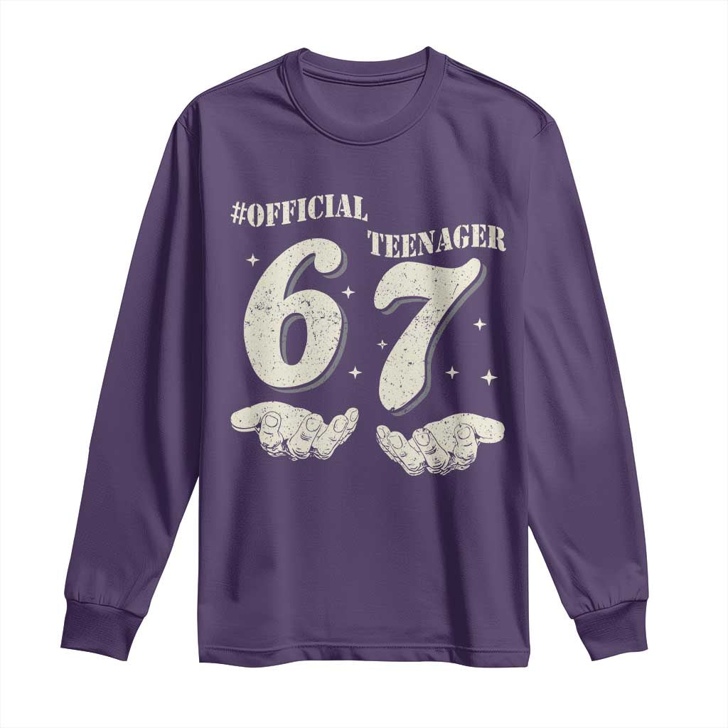 Funny 13th Birthday Official Teenager Long Sleeve Shirt Viral Meme Six Seven 6 7 Hands 13 Years Old Boys Kids