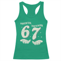 Funny 13th Birthday Official Teenager Racerback Tank Top Viral Meme Six Seven 6 7 Hands 13 Years Old Boys Kids