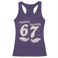 Funny 13th Birthday Official Teenager Racerback Tank Top Viral Meme Six Seven 6 7 Hands 13 Years Old Boys Kids