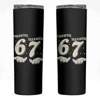 Funny 13th Birthday Official Teenager Skinny Tumbler Viral Meme Six Seven 6 7 Hands 13 Years Old Boys Kids
