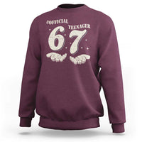 Funny 13th Birthday Official Teenager Sweatshirt Viral Meme Six Seven 6 7 Hands 13 Years Old Boys Kids