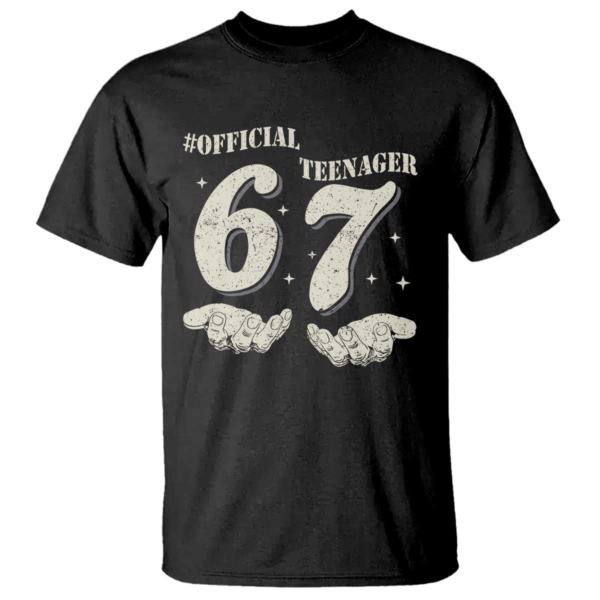 Funny 13th Birthday Official Teenager T Shirt Viral Meme Six Seven 6 7 Hands 13 Years Old Boys Kids