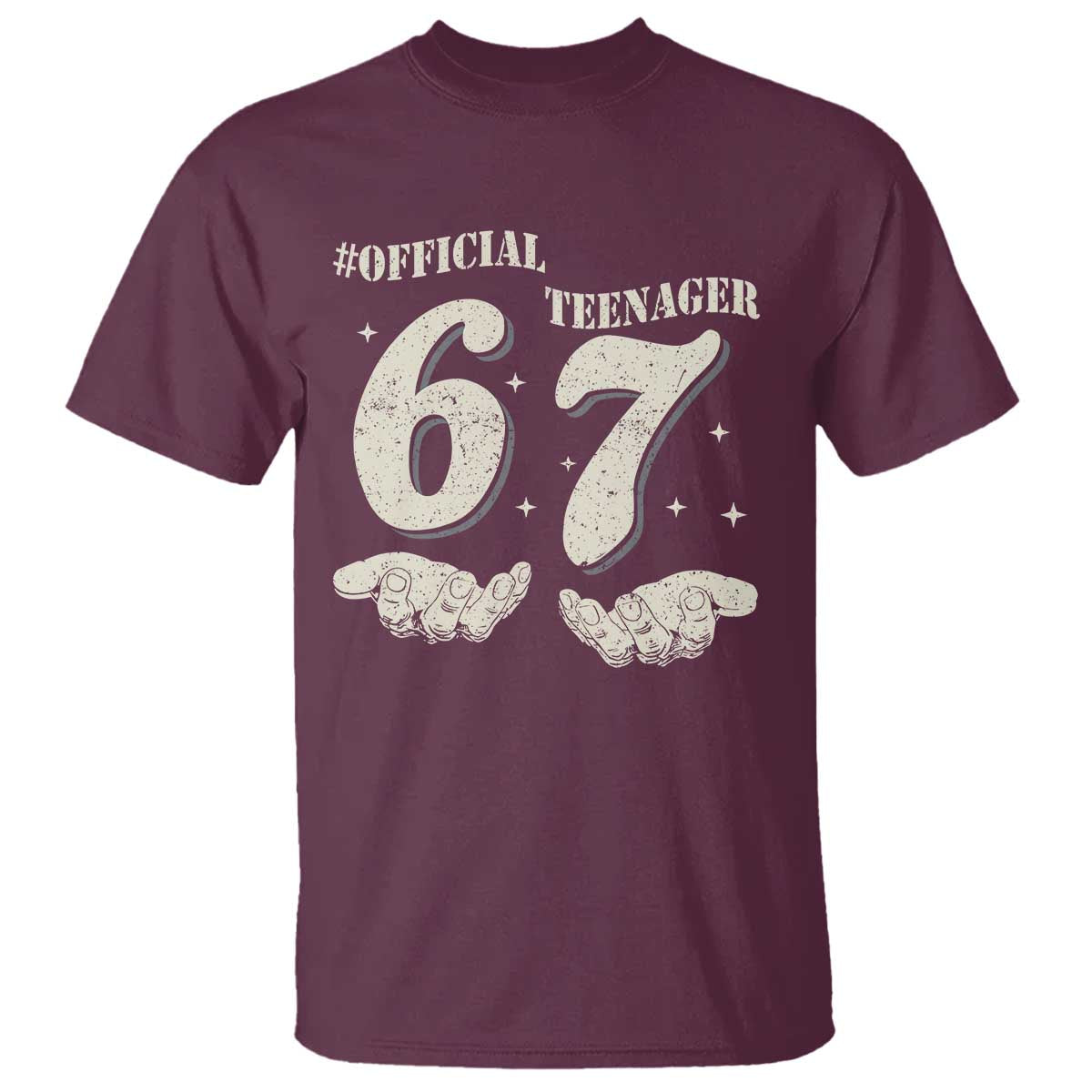 Funny 13th Birthday Official Teenager T Shirt Viral Meme Six Seven 6 7 Hands 13 Years Old Boys Kids