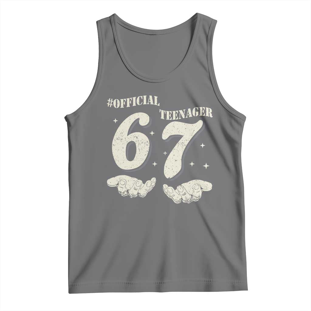 Funny 13th Birthday Official Teenager Tank Top Viral Meme Six Seven 6 7 Hands 13 Years Old Boys Kids
