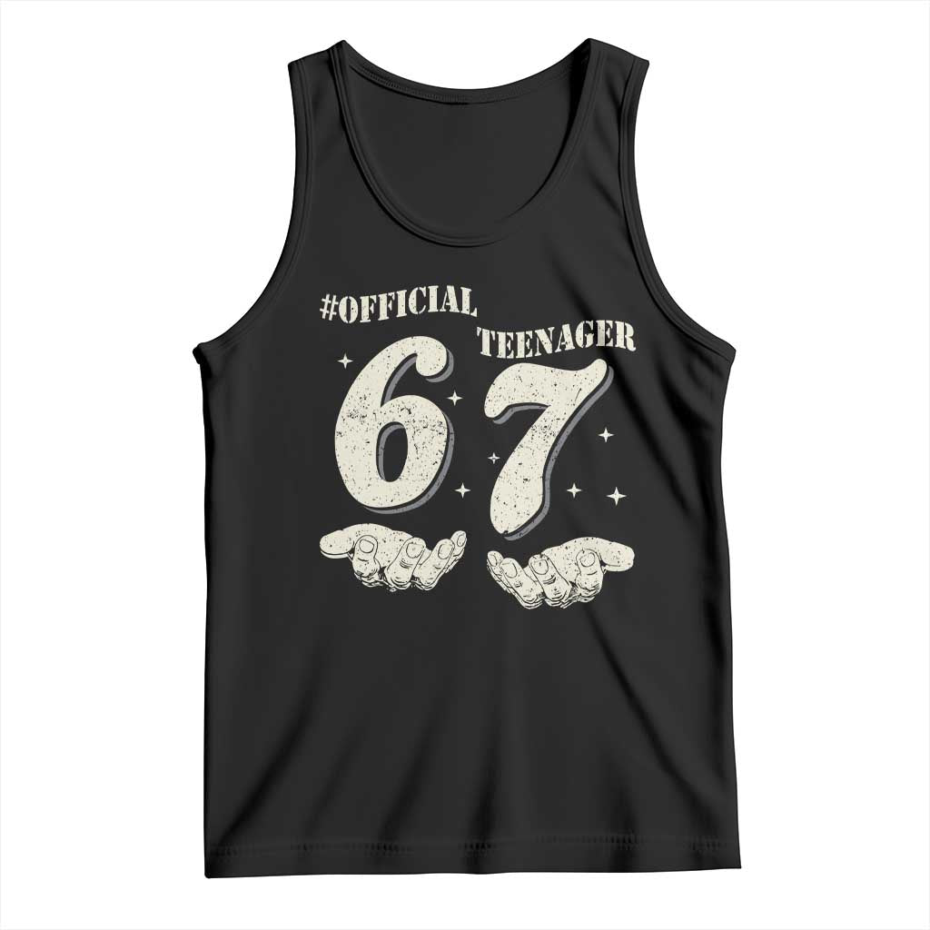 Funny 13th Birthday Official Teenager Tank Top Viral Meme Six Seven 6 7 Hands 13 Years Old Boys Kids
