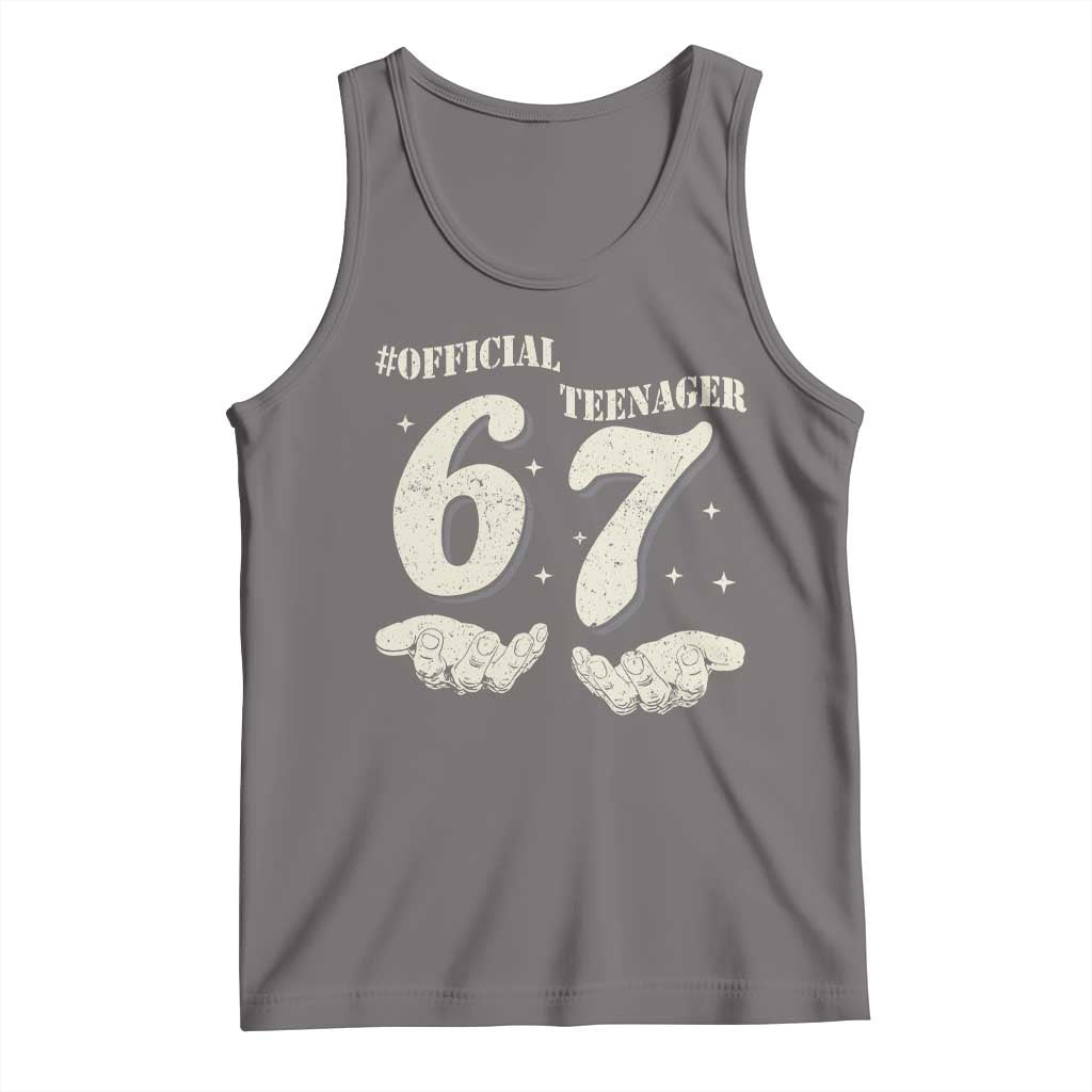 Funny 13th Birthday Official Teenager Tank Top Viral Meme Six Seven 6 7 Hands 13 Years Old Boys Kids