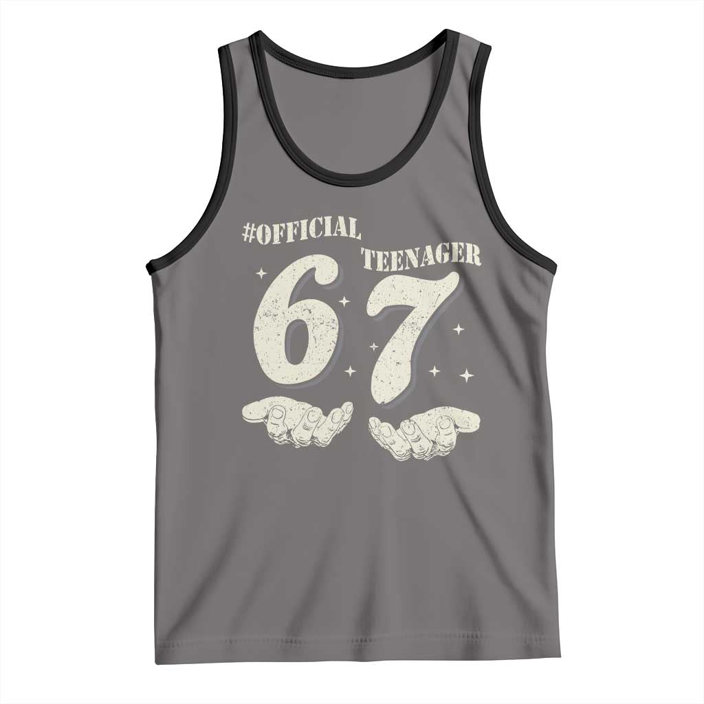 Funny 13th Birthday Official Teenager Tank Top Viral Meme Six Seven 6 7 Hands 13 Years Old Boys Kids