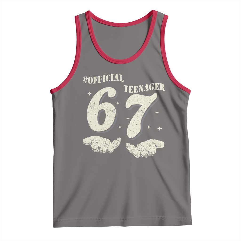 Funny 13th Birthday Official Teenager Tank Top Viral Meme Six Seven 6 7 Hands 13 Years Old Boys Kids