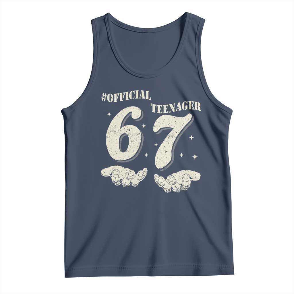 Funny 13th Birthday Official Teenager Tank Top Viral Meme Six Seven 6 7 Hands 13 Years Old Boys Kids