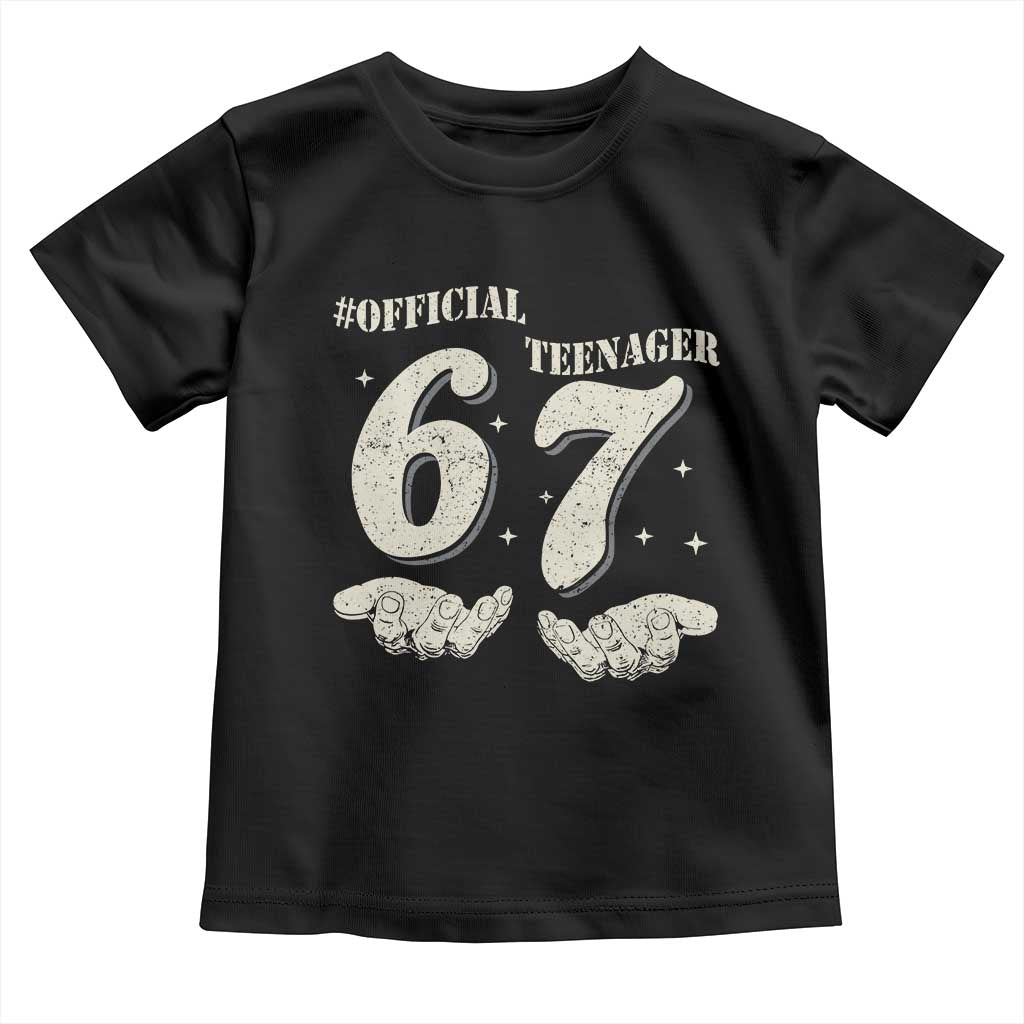 Funny 13th Birthday Official Teenager Toddler T Shirt Viral Meme Six Seven 6 7 Hands 13 Years Old Boys Kids