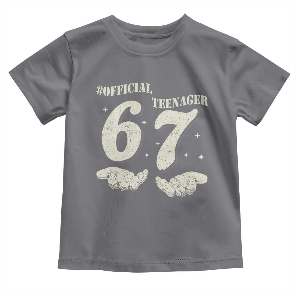 Funny 13th Birthday Official Teenager Toddler T Shirt Viral Meme Six Seven 6 7 Hands 13 Years Old Boys Kids