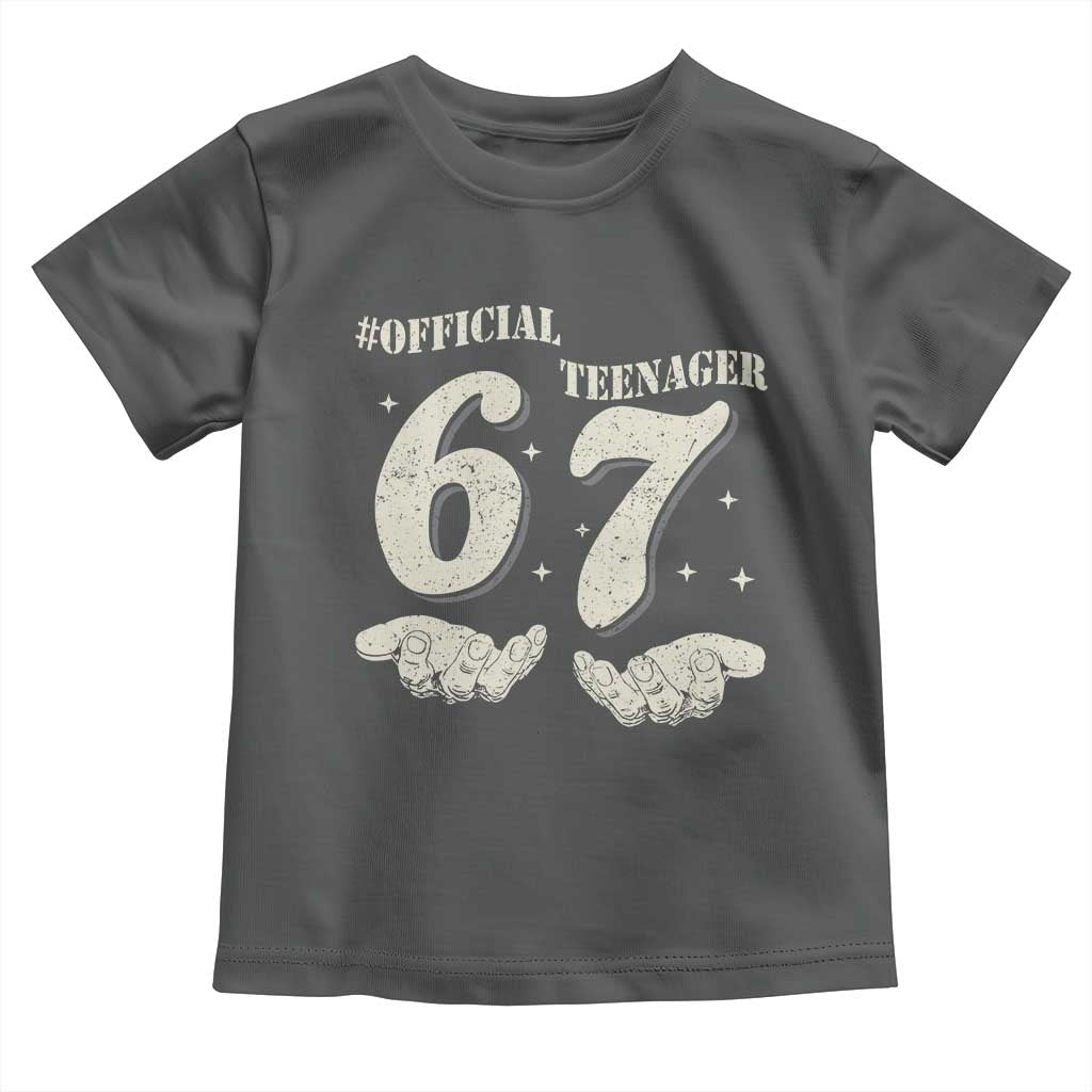 Funny 13th Birthday Official Teenager Toddler T Shirt Viral Meme Six Seven 6 7 Hands 13 Years Old Boys Kids