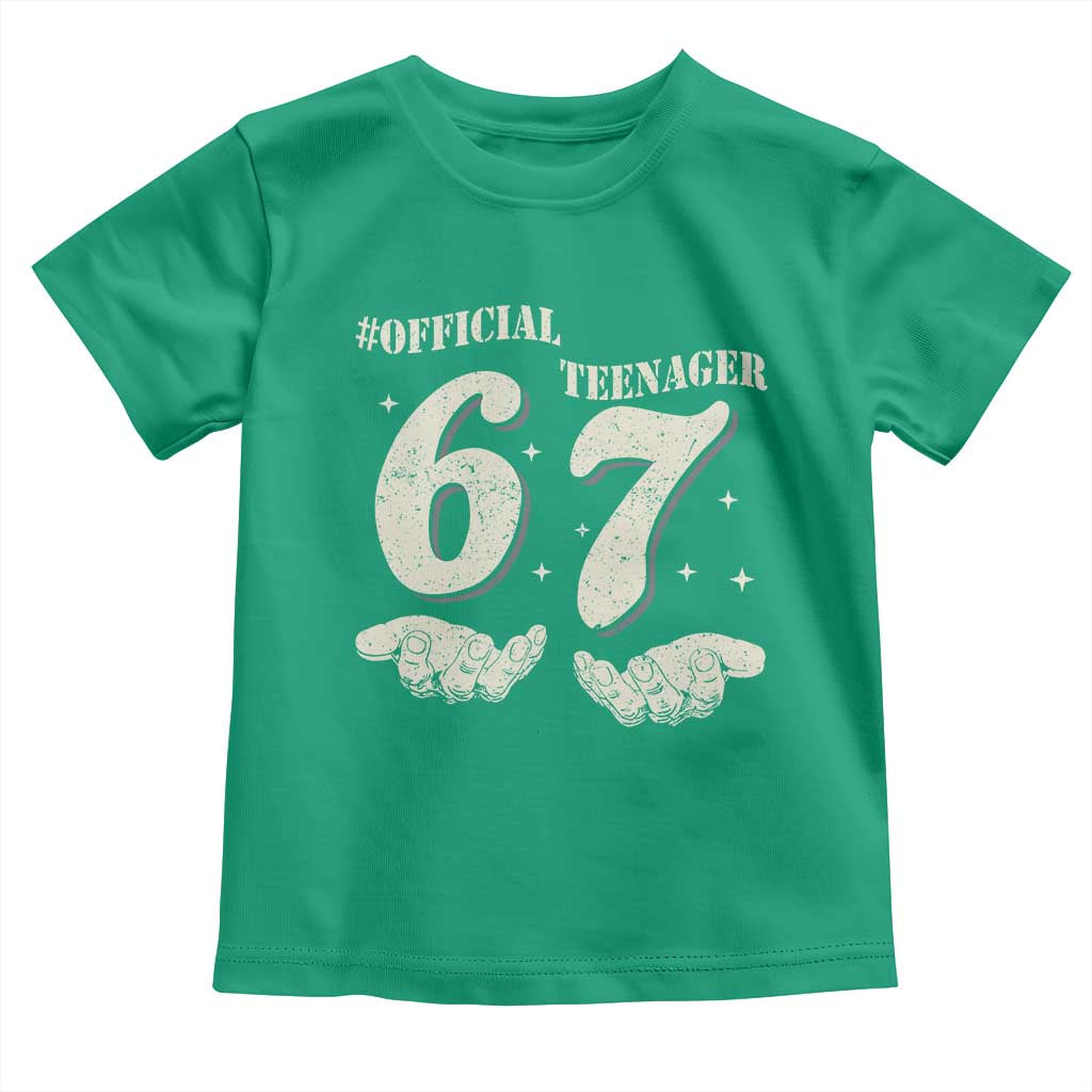 Funny 13th Birthday Official Teenager Toddler T Shirt Viral Meme Six Seven 6 7 Hands 13 Years Old Boys Kids