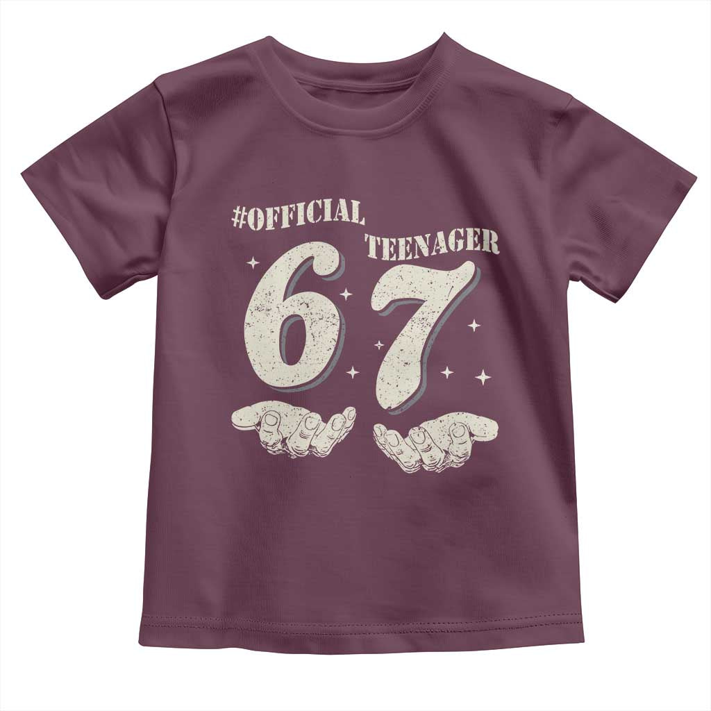 Funny 13th Birthday Official Teenager Toddler T Shirt Viral Meme Six Seven 6 7 Hands 13 Years Old Boys Kids