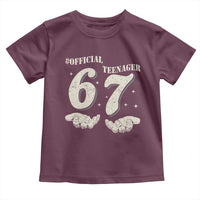 Funny 13th Birthday Official Teenager Toddler T Shirt Viral Meme Six Seven 6 7 Hands 13 Years Old Boys Kids