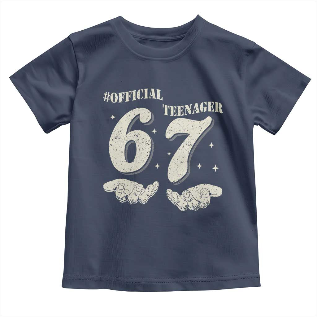 Funny 13th Birthday Official Teenager Toddler T Shirt Viral Meme Six Seven 6 7 Hands 13 Years Old Boys Kids
