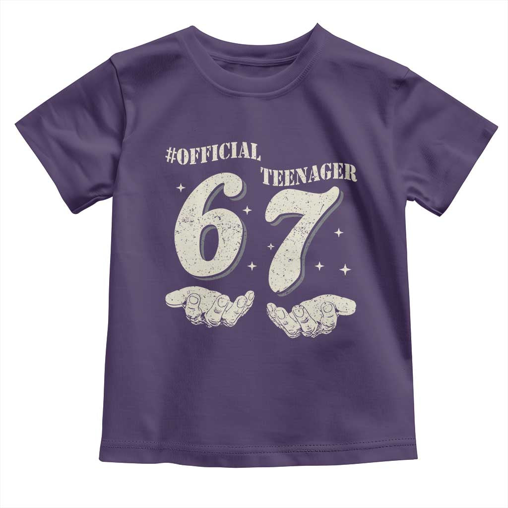 Funny 13th Birthday Official Teenager Toddler T Shirt Viral Meme Six Seven 6 7 Hands 13 Years Old Boys Kids