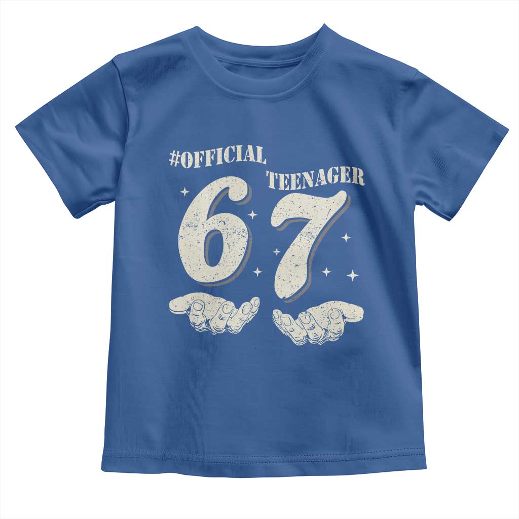 Funny 13th Birthday Official Teenager Toddler T Shirt Viral Meme Six Seven 6 7 Hands 13 Years Old Boys Kids