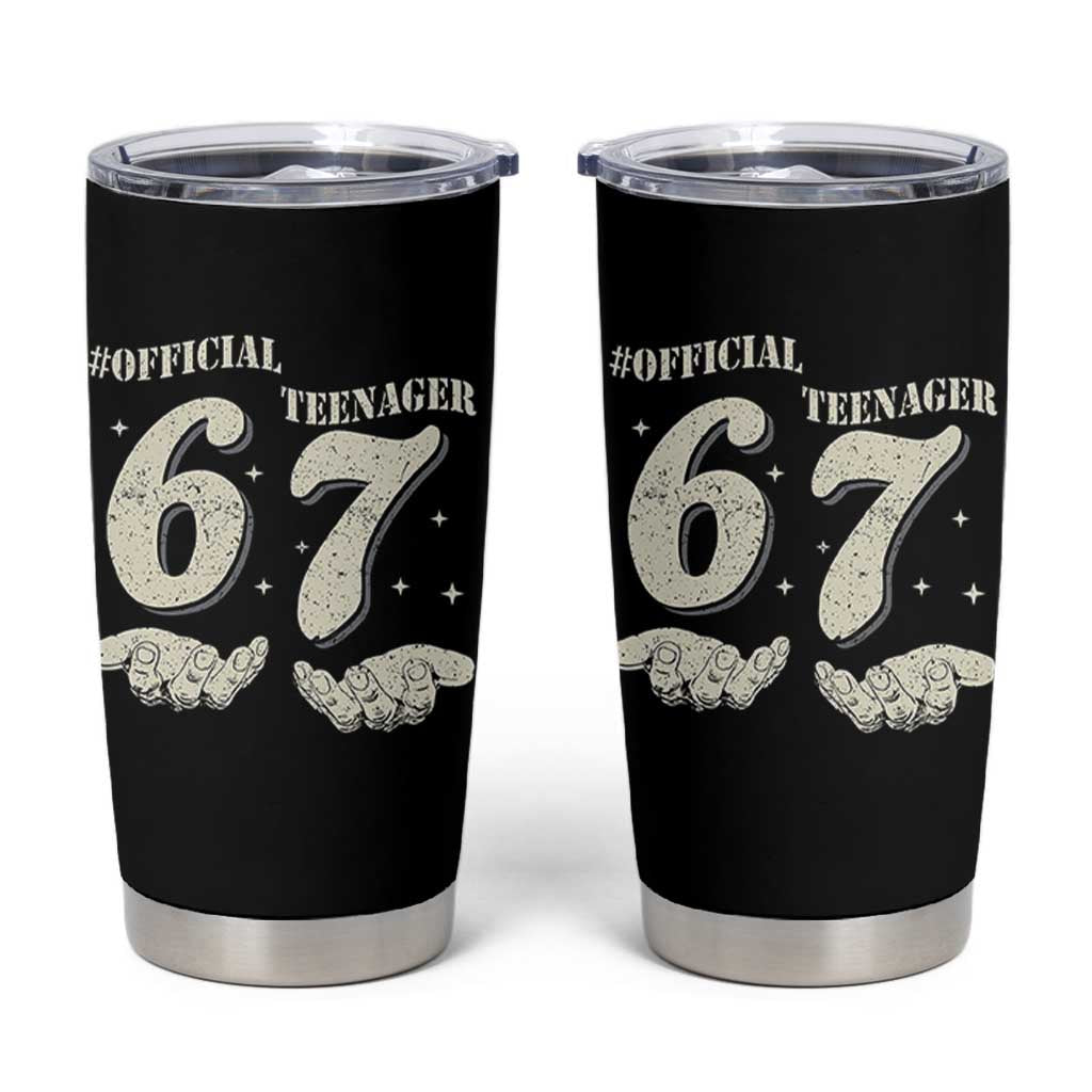 Funny 13th Birthday Official Teenager Tumbler Cup Viral Meme Six Seven 6 7 Hands 13 Years Old Boys Kids