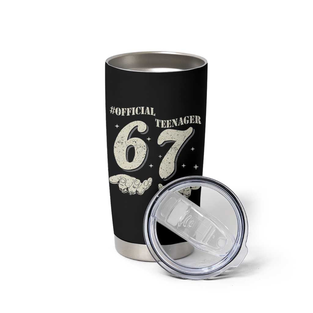 Funny 13th Birthday Official Teenager Tumbler Cup Viral Meme Six Seven 6 7 Hands 13 Years Old Boys Kids