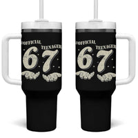 Funny 13th Birthday Official Teenager Tumbler With Handle Viral Meme Six Seven 6 7 Hands 13 Years Old Boys Kids