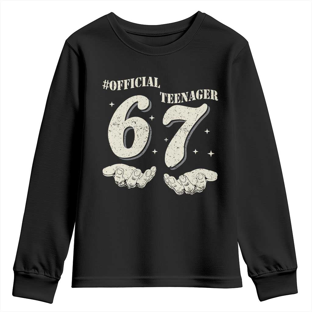 Funny 13th Birthday Official Teenager Youth Sweatshirt Viral Meme Six Seven 6 7 Hands 13 Years Old Boys Kids