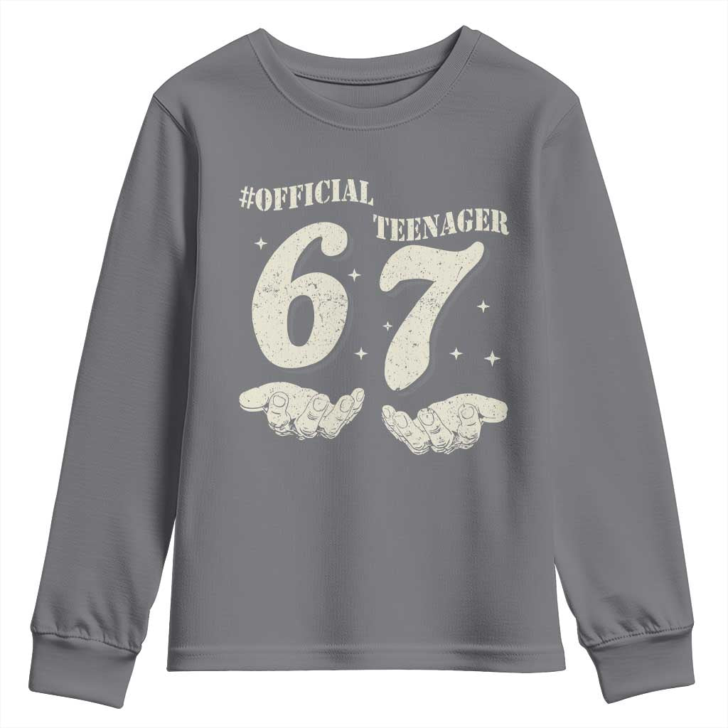 Funny 13th Birthday Official Teenager Youth Sweatshirt Viral Meme Six Seven 6 7 Hands 13 Years Old Boys Kids