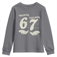 Funny 13th Birthday Official Teenager Youth Sweatshirt Viral Meme Six Seven 6 7 Hands 13 Years Old Boys Kids