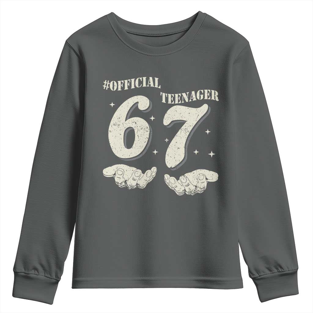 Funny 13th Birthday Official Teenager Youth Sweatshirt Viral Meme Six Seven 6 7 Hands 13 Years Old Boys Kids