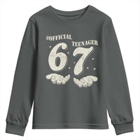 Funny 13th Birthday Official Teenager Youth Sweatshirt Viral Meme Six Seven 6 7 Hands 13 Years Old Boys Kids