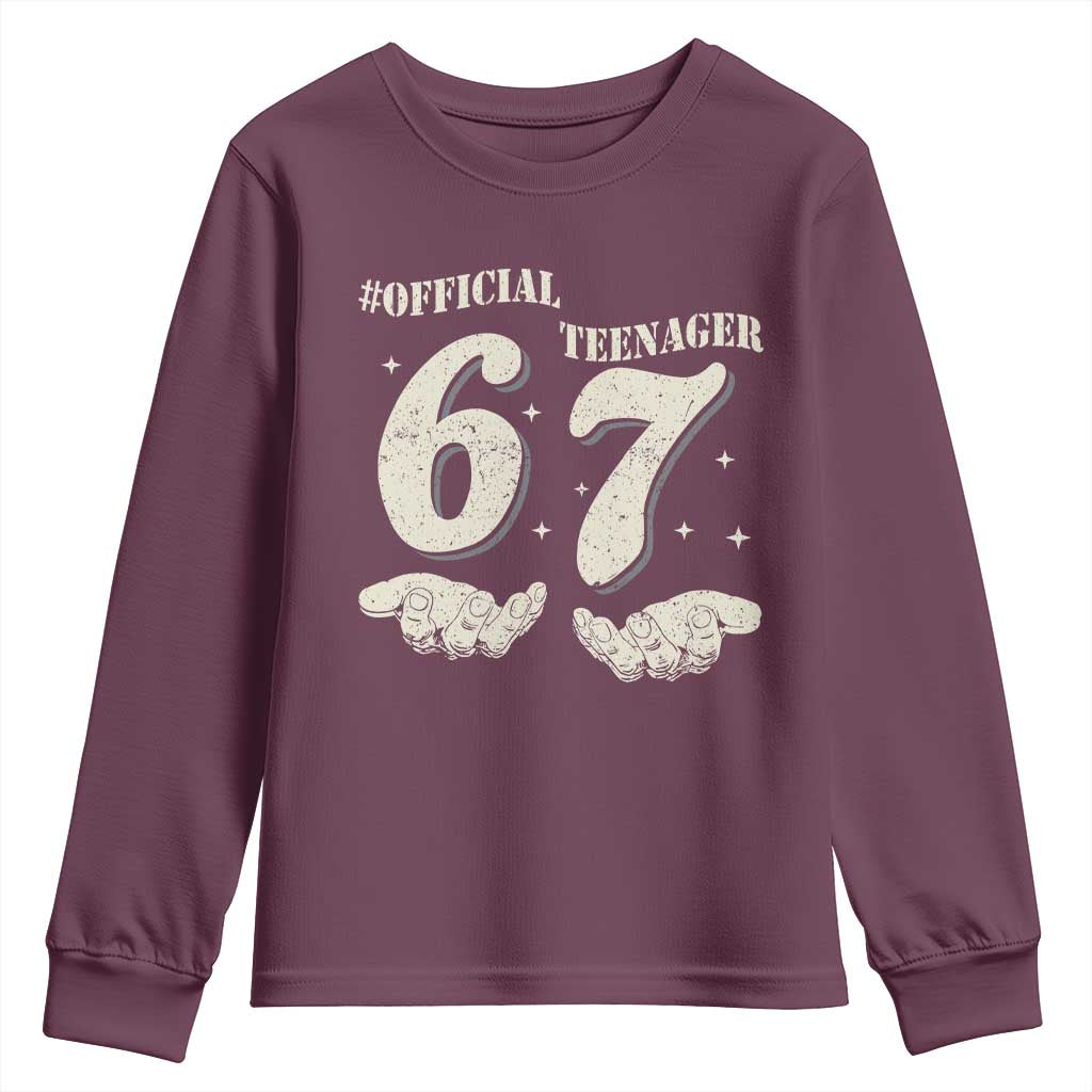 Funny 13th Birthday Official Teenager Youth Sweatshirt Viral Meme Six Seven 6 7 Hands 13 Years Old Boys Kids