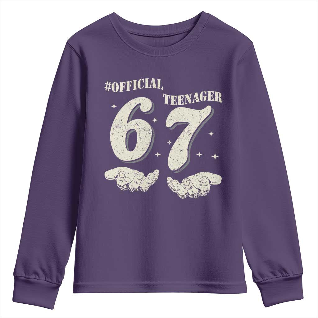 Funny 13th Birthday Official Teenager Youth Sweatshirt Viral Meme Six Seven 6 7 Hands 13 Years Old Boys Kids