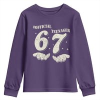 Funny 13th Birthday Official Teenager Youth Sweatshirt Viral Meme Six Seven 6 7 Hands 13 Years Old Boys Kids